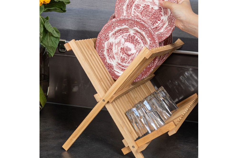 ESTIA ΠΙΑΤΟΘΗΚΗ BAMBOO ESSENTIALS ΑΝΑΔΙΠΛΟΥΜΕΝΗ 2 ΕΠΙΠΕΔΩΝ 42x27.5x38cm