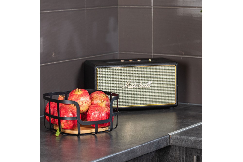 ESTIA ΦΡΟΥΤΙΕΡΑ BAMBOO ESSENTIALS ΜΕΤΑΛΛΙΚΗ 24x24x12.7cm ΜΑΥΡΗ