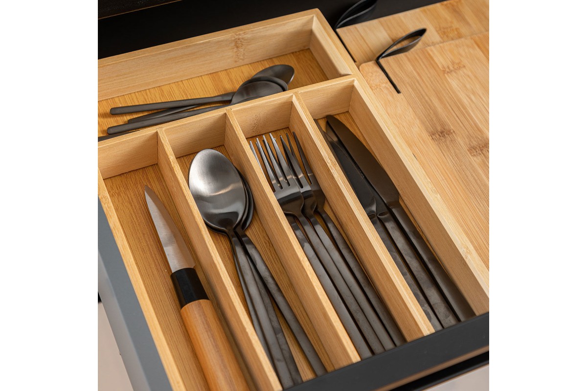 Μαχαίρια Κουζίνας Σε Bamboo Βάση 5 Five Simply Smart 151357 Natural-Black 5Five  Simply Smart - designdrops