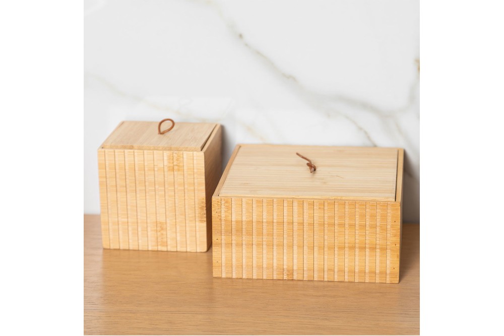ESTIA ΚΟΥΤΙ ΑΠΟΘΗΚΕΥΣΗΣ ΚΑΙ ΟΡΓΑΝΩΣΗΣ BAMBOO ESSENTIALS 15x15x7cm