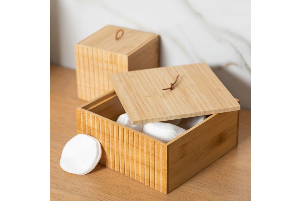 ESTIA ΚΟΥΤΙ ΑΠΟΘΗΚΕΥΣΗΣ ΚΑΙ ΟΡΓΑΝΩΣΗΣ BAMBOO ESSENTIALS 15x15x7cm