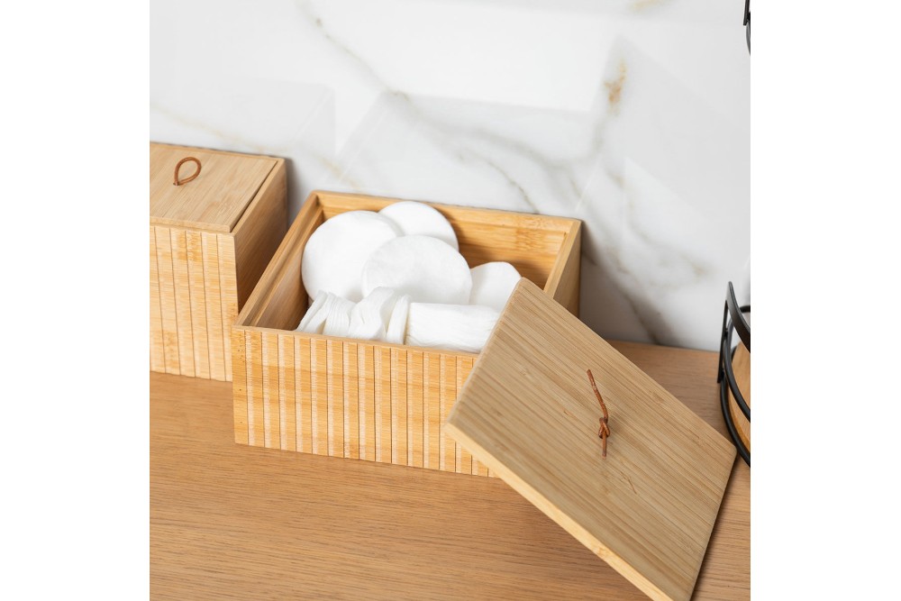 ESTIA ΚΟΥΤΙ ΑΠΟΘΗΚΕΥΣΗΣ ΚΑΙ ΟΡΓΑΝΩΣΗΣ BAMBOO ESSENTIALS 15x15x7cm