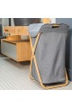 ESTIA ΚΑΛΑΘΙ ΑΠΛΥΤΩΝ BAMBOO ESSENTIALS 40x40x70cm ΜΕ ΘΗΚΗ ΠΟΛΥΕΣΤΕΡΑ ΠΤΥΣΣΟΜΕΝΟ ΓΚΡΙ