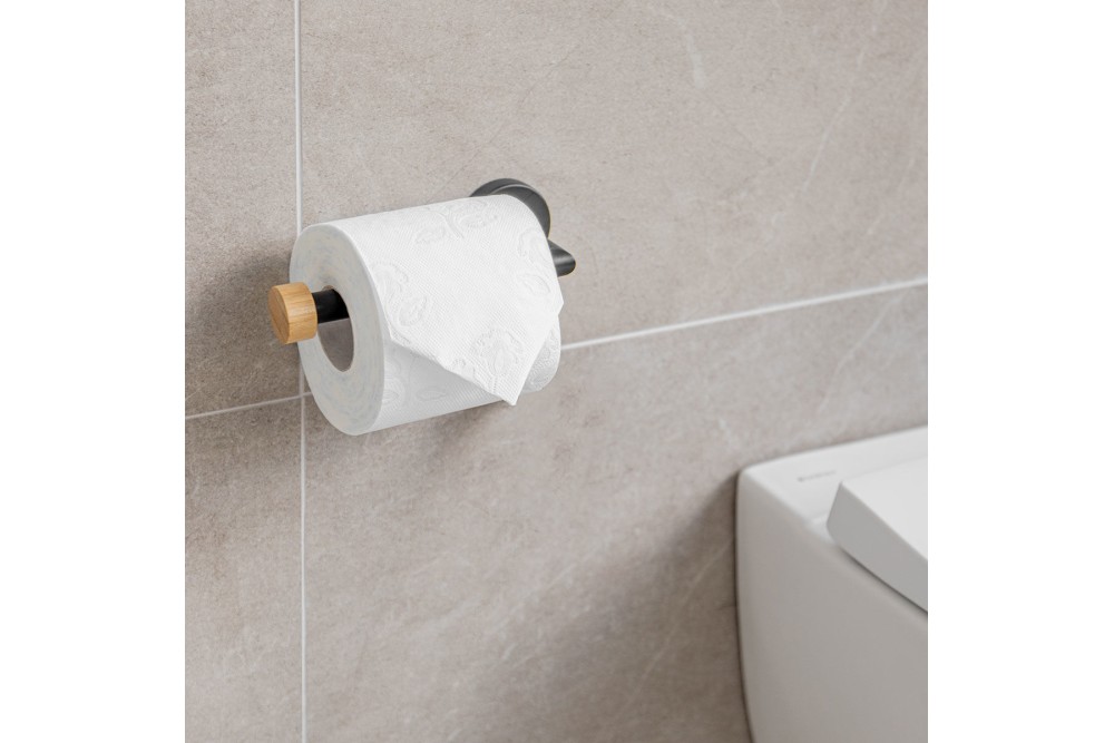 ESTIA ΧΑΡΤΟΘΗΚΗ ΕΠΙΤΟΙΧΙΑ BAMBOO ESSENTIALS ΜΕΤΑΛΛΙΚΗ ΜΑΥΡΗ