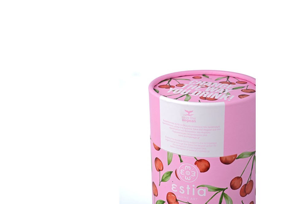 ESTIA ΘΕΡΜΟΣ COFFEE MUG SAVE THE AEGEAN 350ml CHERRY ROSE