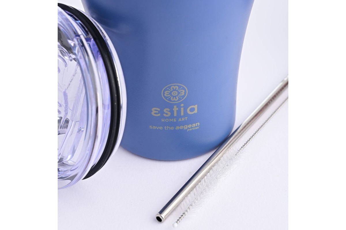 ESTIA ΘΕΡΜΟΣ COFFEE MUG SAVE THE AEGEAN 350ml DENIM BLUE