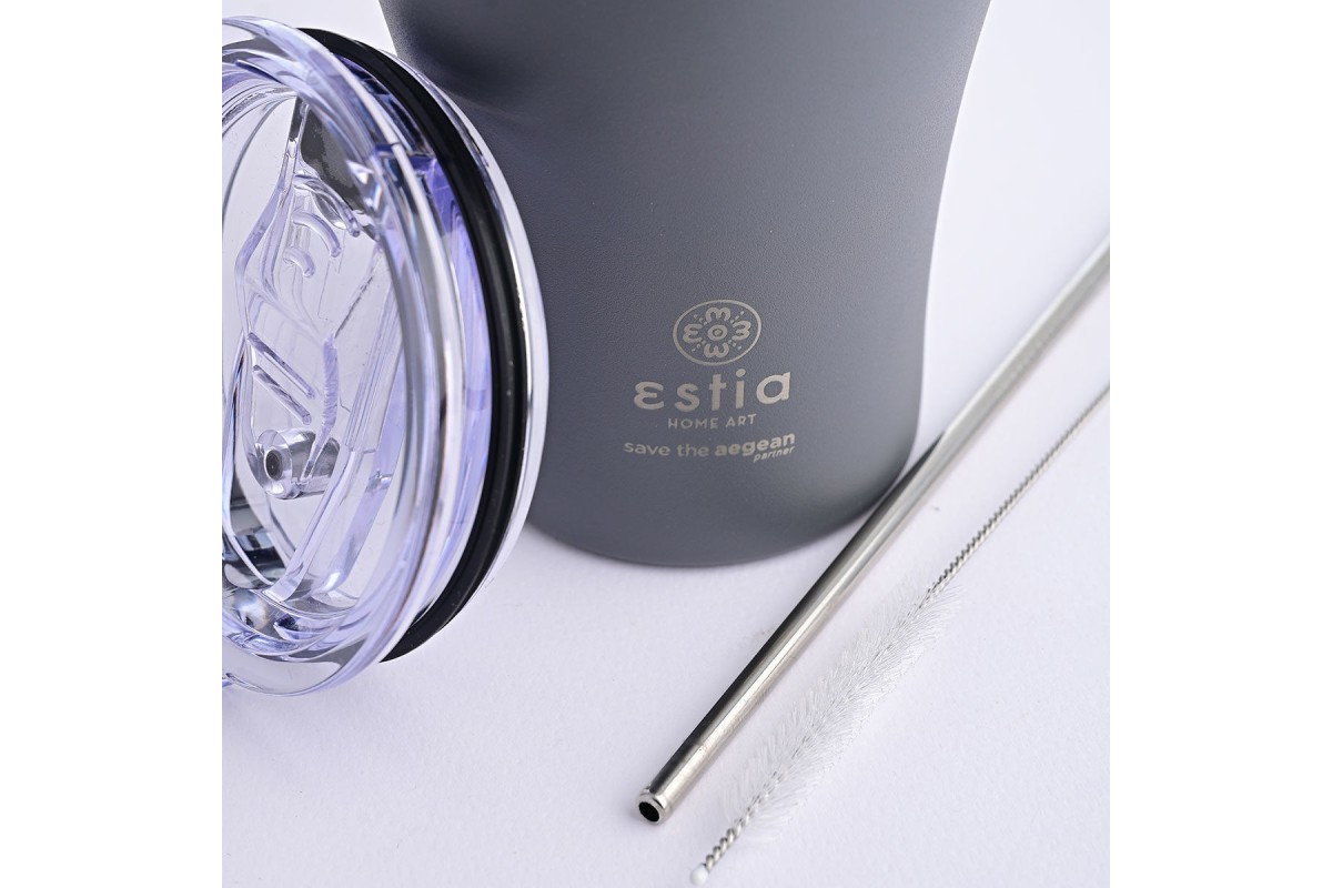 ESTIA ΘΕΡΜΟΣ COFFEE MUG SAVE THE AEGEAN 350ml FJORD GREY