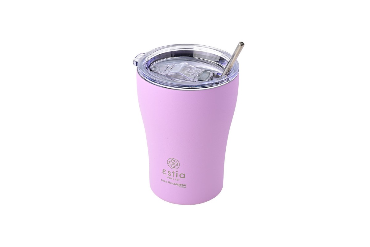 ESTIA ΘΕΡΜΟΣ COFFEE MUG SAVE THE AEGEAN 350ml LAVENDER PURPLE