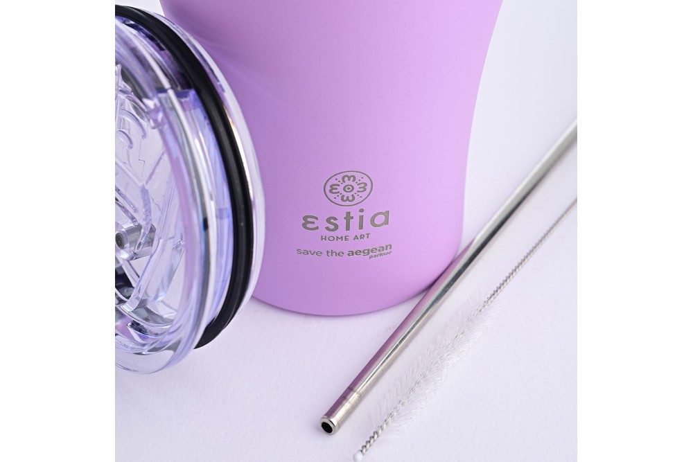 ESTIA ΘΕΡΜΟΣ COFFEE MUG SAVE THE AEGEAN 350ml LAVENDER PURPLE