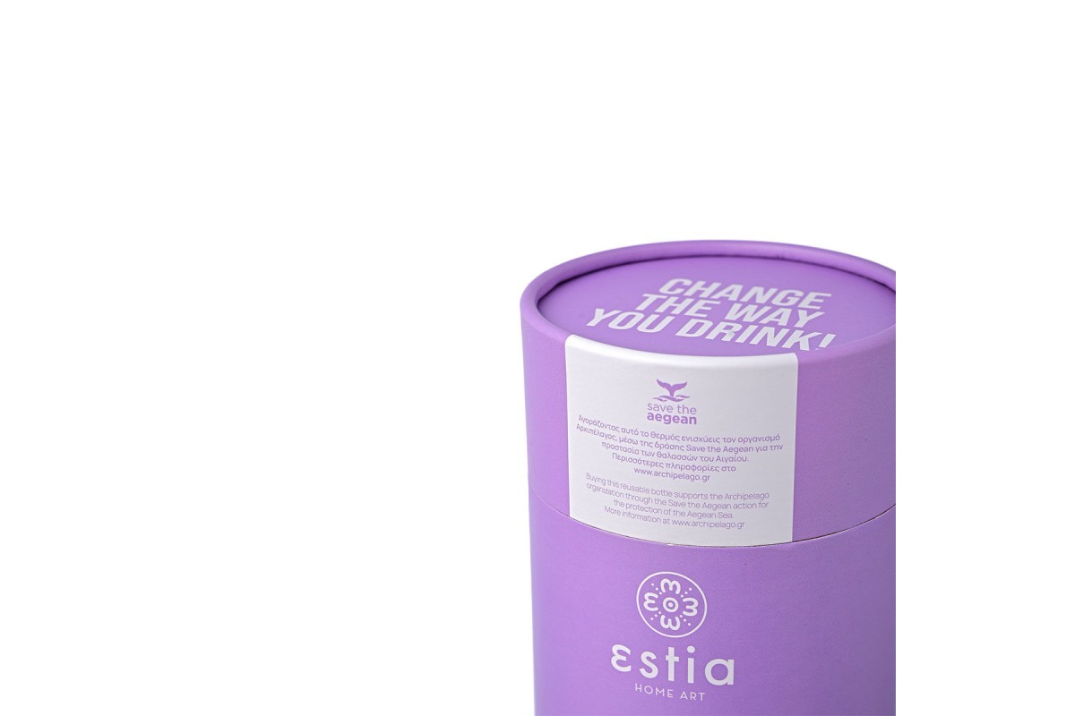 ESTIA ΘΕΡΜΟΣ COFFEE MUG SAVE THE AEGEAN 350ml LAVENDER PURPLE