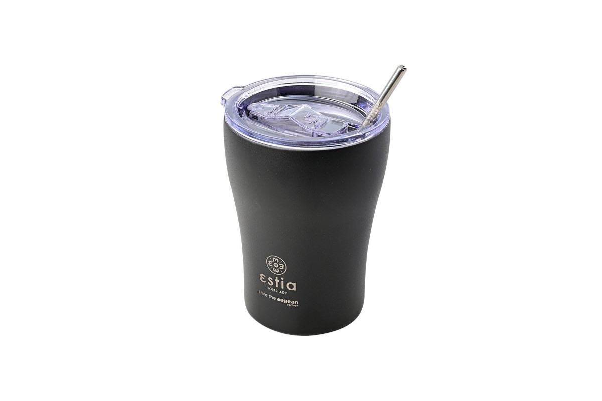 ESTIA ΘΕΡΜΟΣ COFFEE MUG SAVE THE AEGEAN 350ml MIDNIGHT BLACK