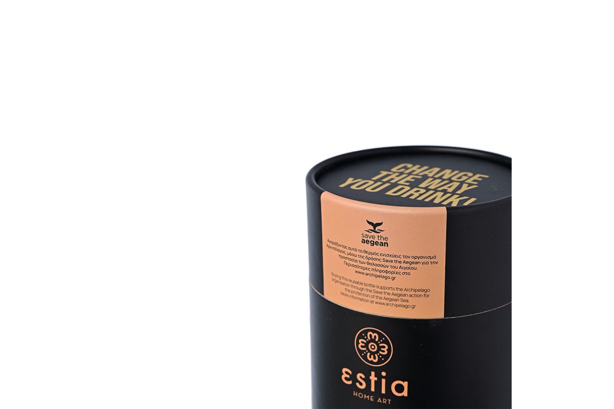 ESTIA ΘΕΡΜΟΣ COFFEE MUG SAVE THE AEGEAN 350ml MIDNIGHT BLACK