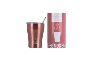 ESTIA ΘΕΡΜΟΣ COFFEE MUG SAVE THE AEGEAN 350ml ROSE GOLD