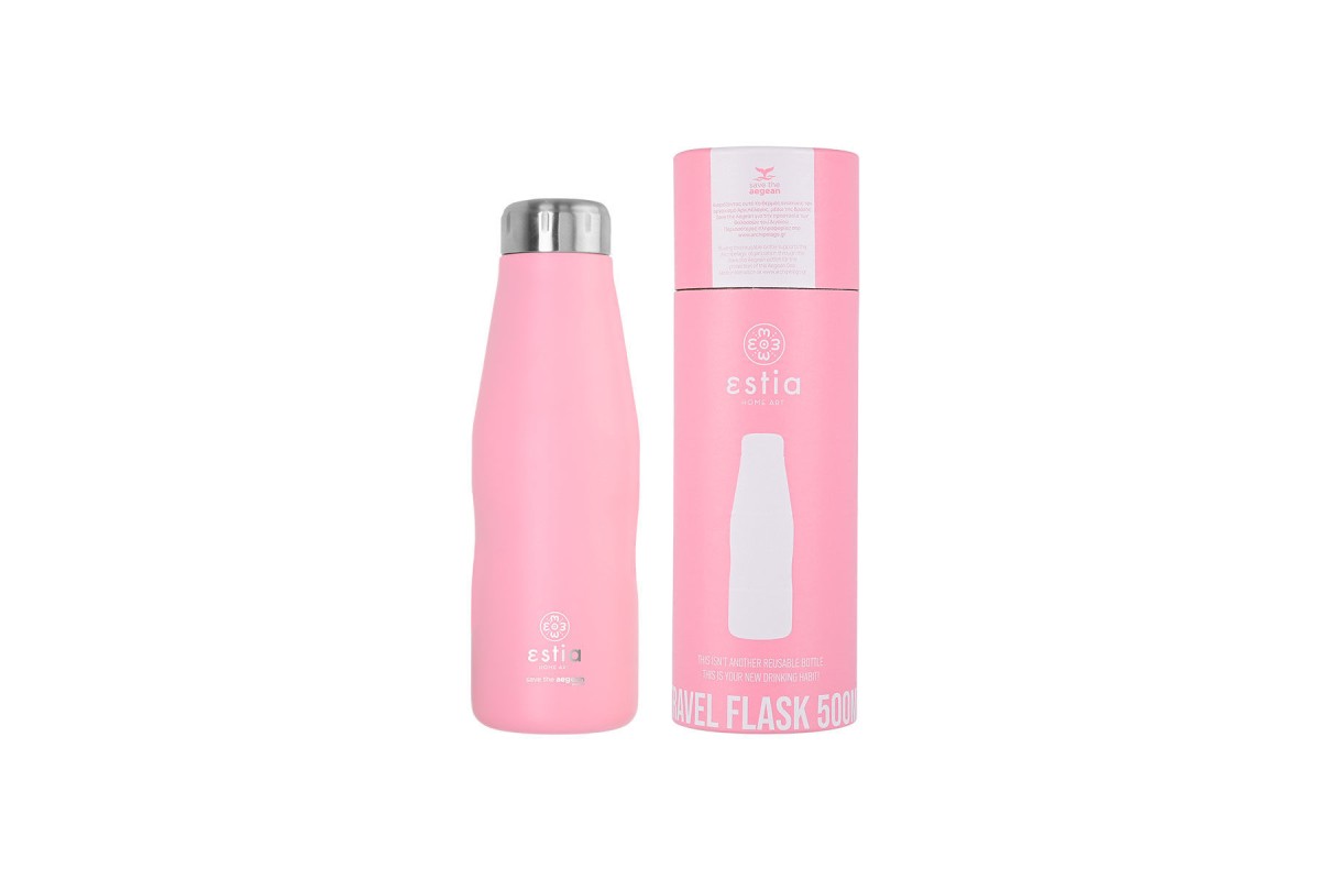 ESTIA ΘΕΡΜΟΣ TRAVEL FLASK SAVE THE AEGEAN 500ml BLOSSOM ROSE