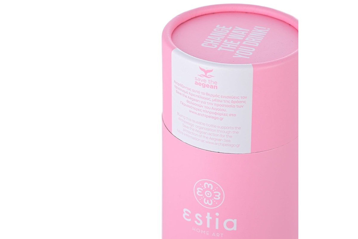 ESTIA ΘΕΡΜΟΣ TRAVEL FLASK SAVE THE AEGEAN 500ml BLOSSOM ROSE