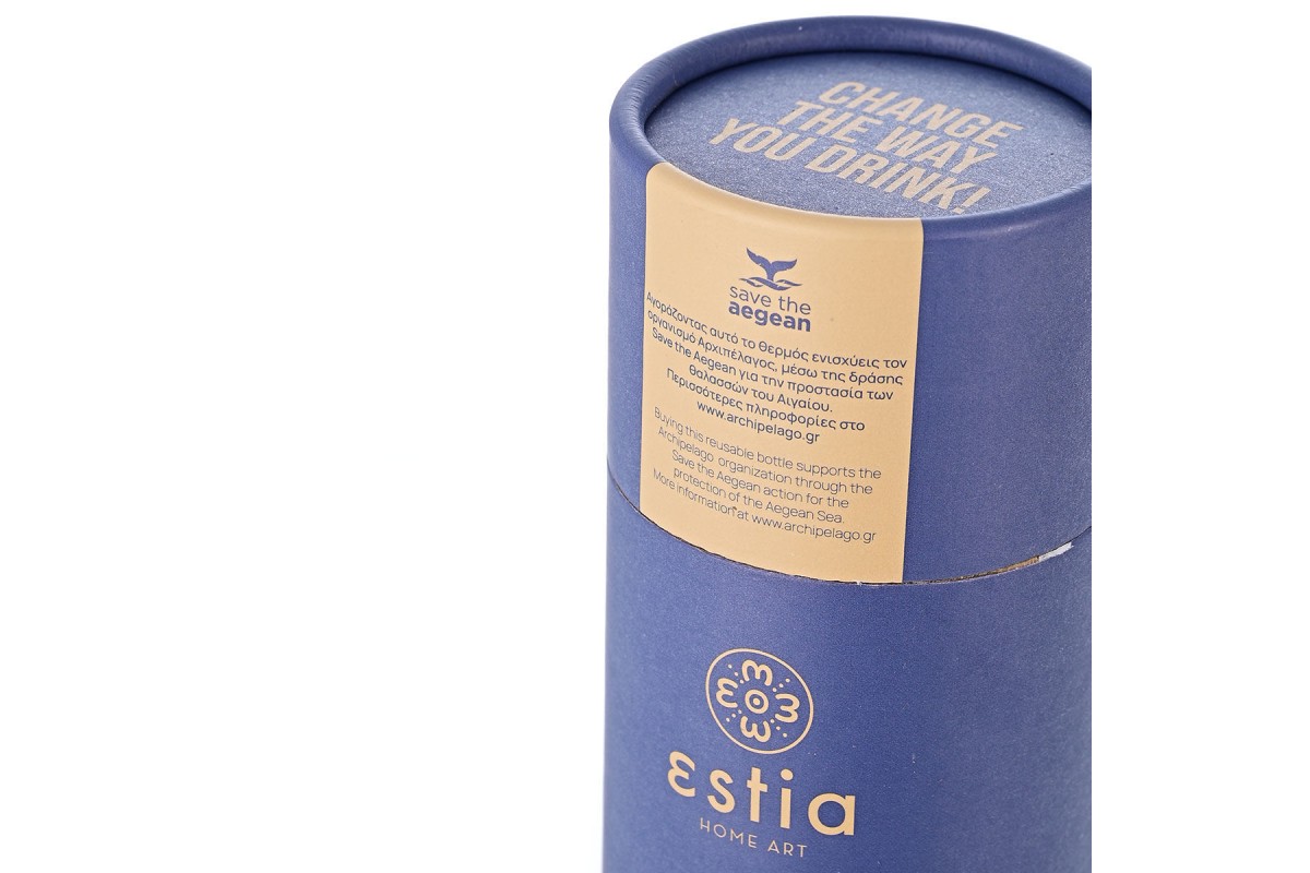 ESTIA ΘΕΡΜΟΣ TRAVEL FLASK SAVE THE AEGEAN 500ml DENIM BLUE