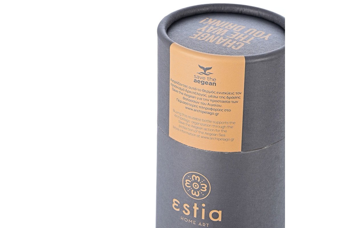 ESTIA ΘΕΡΜΟΣ TRAVEL FLASK SAVE THE AEGEAN 500ml FJORD GREY