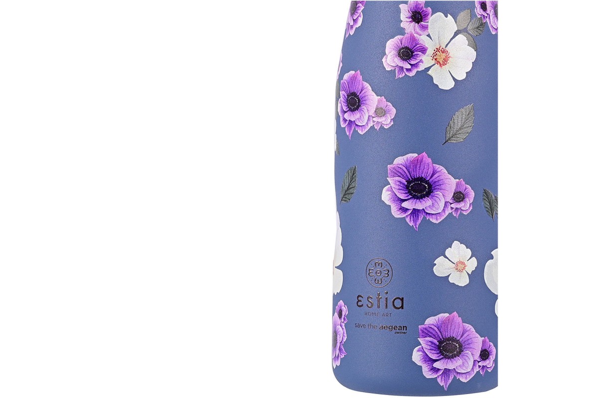 ESTIA ΘΕΡΜΟΣ TRAVEL FLASK SAVE THE AEGEAN 500ml GARDEN BLUE