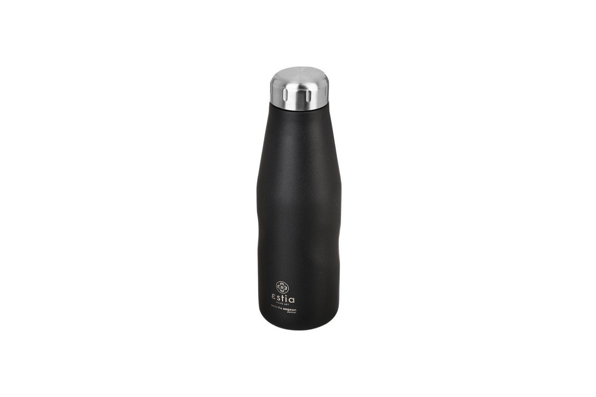 ESTIA ΘΕΡΜΟΣ TRAVEL FLASK SAVE THE AEGEAN 500ml MIDNIGHT BLACK