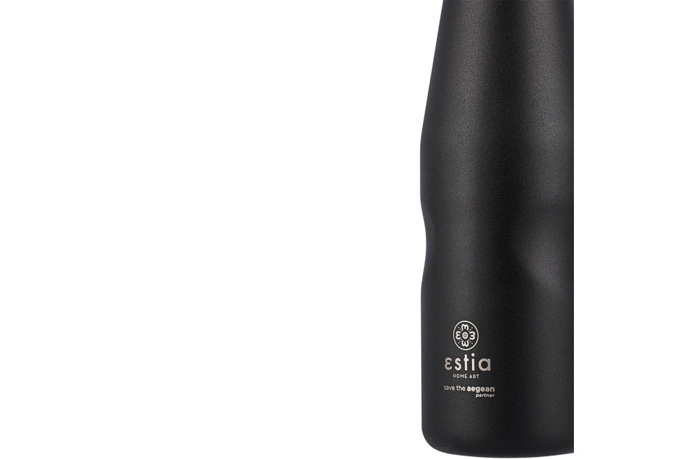 ESTIA ΘΕΡΜΟΣ TRAVEL FLASK SAVE THE AEGEAN 500ml MIDNIGHT BLACK