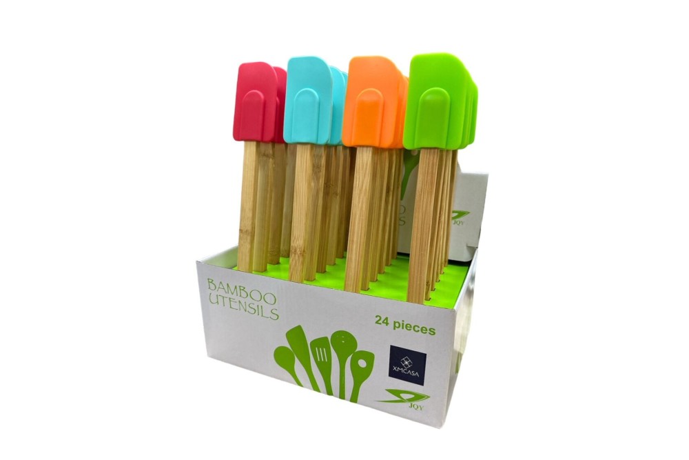 ΣΠΑΤΟΥΛΑ ΣΙΛΙΚΟΝΗΣ ΜΕ ΞΥΛΙΝΟ ΧΕΡΙ 30cm N.2008