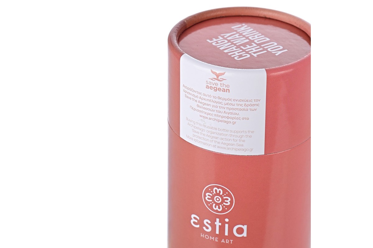 ESTIA ΘΕΡΜΟΣ TRAVEL FLASK SAVE THE AEGEAN 500ml ROSE GOLD