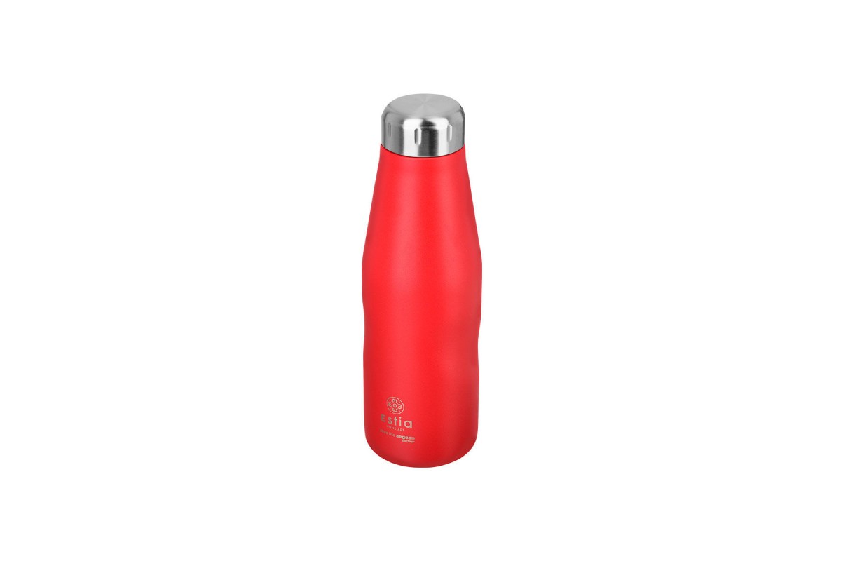 ESTIA ΘΕΡΜΟΣ TRAVEL FLASK SAVE THE AEGEAN 500ml SCARLET RED ESTIA ΘΕΡΜΟΣ TRAVEL FLASK SAVE THE AEGEAN 500ml SCARLET RED