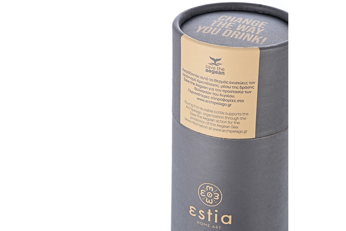 ESTIA ΘΕΡΜΟΣ TRAVEL FLASK SAVE THE AEGEAN 750ml FJORD GREY