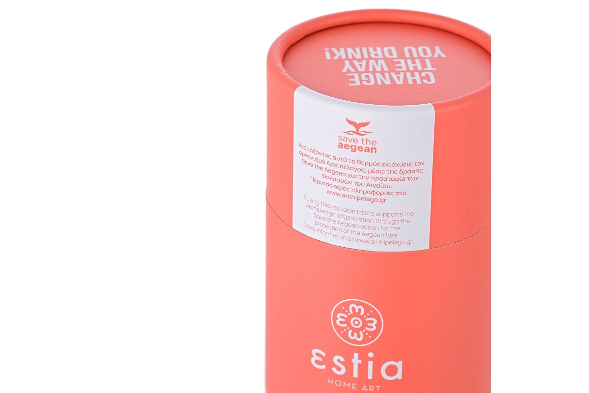 ESTIA ΘΕΡΜΟΣ TRAVEL CUP SAVE THE AEGEAN 300ml FUSION CORAL