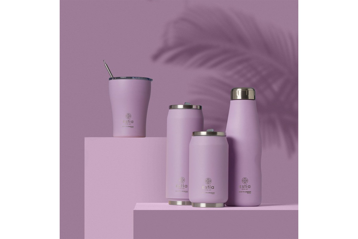 ESTIA ΘΕΡΜΟΣ TRAVEL CUP SAVE THE AEGEAN 300ml LAVENDER PURPLE