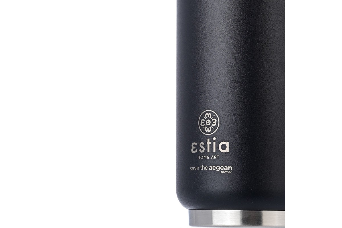 ESTIA ΘΕΡΜΟΣ TRAVEL CUP SAVE THE AEGEAN 300ml MIDNIGHT BLACK