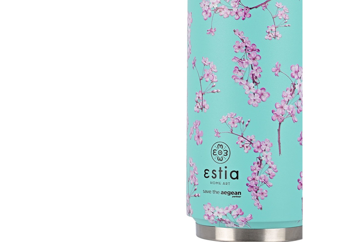 ESTIA ΘΕΡΜΟΣ TRAVEL CUP SAVE THE AEGEAN 500ml BLOSSOM GREEN