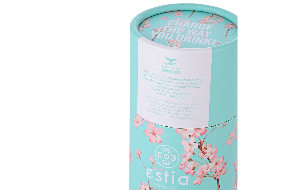 ESTIA ΘΕΡΜΟΣ TRAVEL CUP SAVE THE AEGEAN 500ml BLOSSOM GREEN