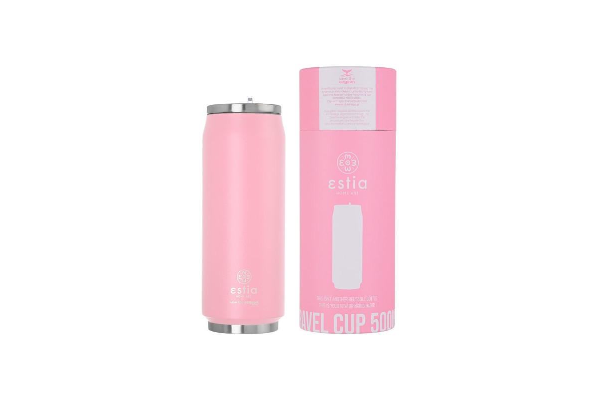 ESTIA ΘΕΡΜΟΣ TRAVEL CUP SAVE THE AEGEAN 500ml BLOSSOM ROSE