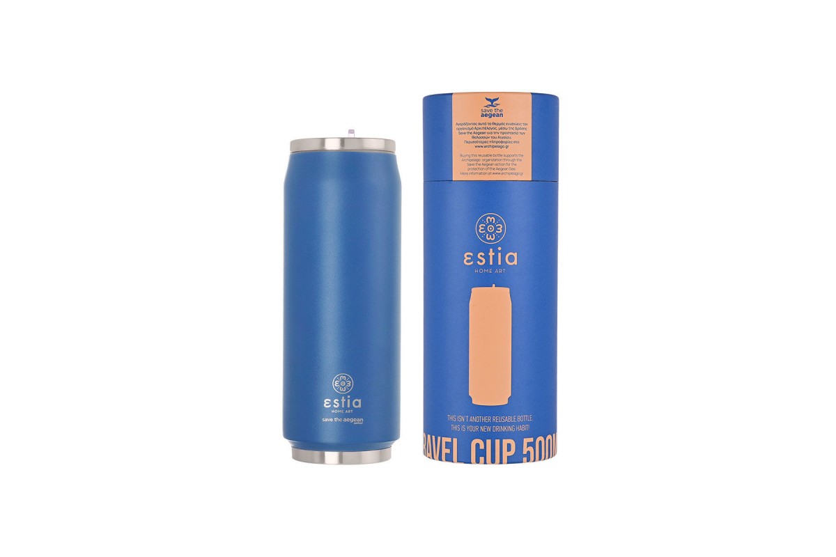 ESTIA ΘΕΡΜΟΣ TRAVEL CUP SAVE THE AEGEAN 500ml DENIM BLUE