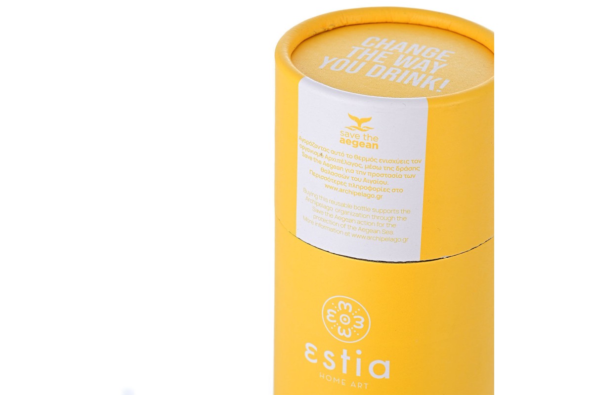 ESTIA ΘΕΡΜΟΣ TRAVEL CUP SAVE THE AEGEAN 500ml PINEAPPLE YELLOW