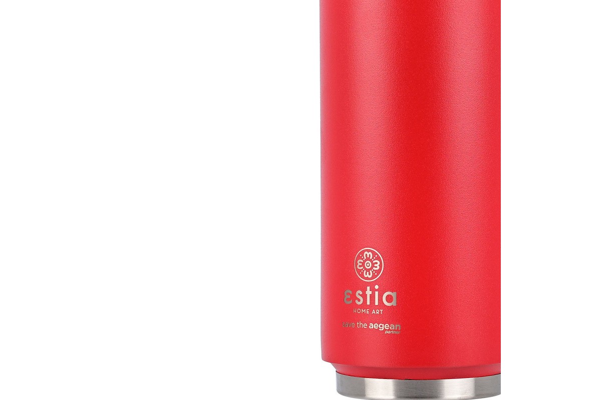 ESTIA ΘΕΡΜΟΣ TRAVEL CUP SAVE THE AEGEAN 500ml SCARLET RED