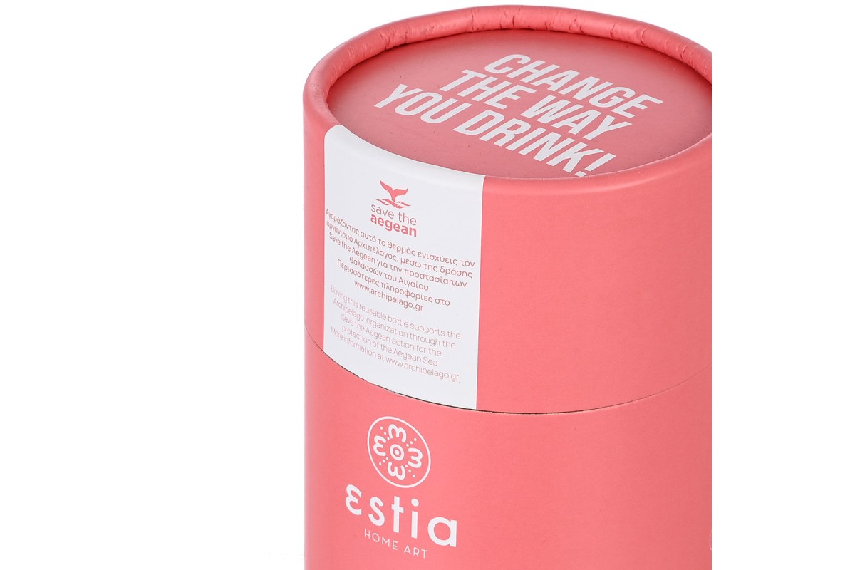 ESTIA ΘΕΡΜΟΣ TRAVEL CHUG SAVE THE AEGEAN 500ml FUSION CORAL