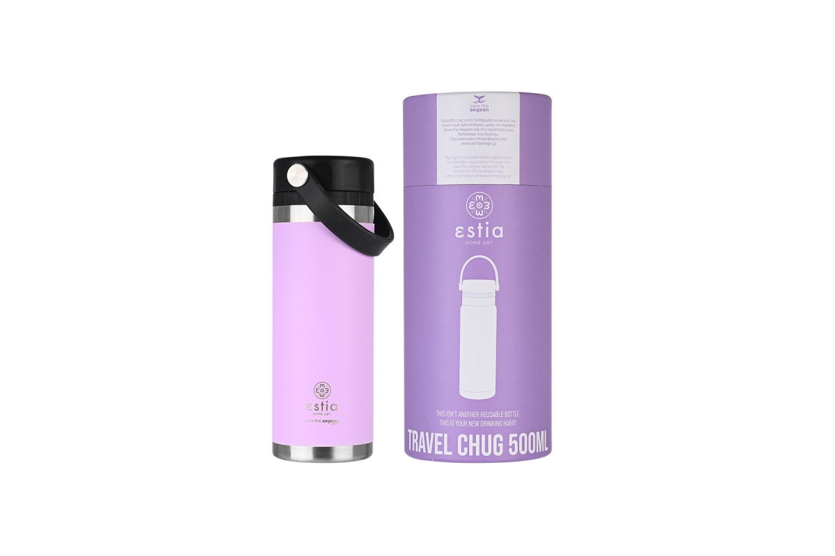 ESTIA ΘΕΡΜΟΣ TRAVEL CHUG SAVE THE AEGEAN 500ml LAVENDER PURPLE