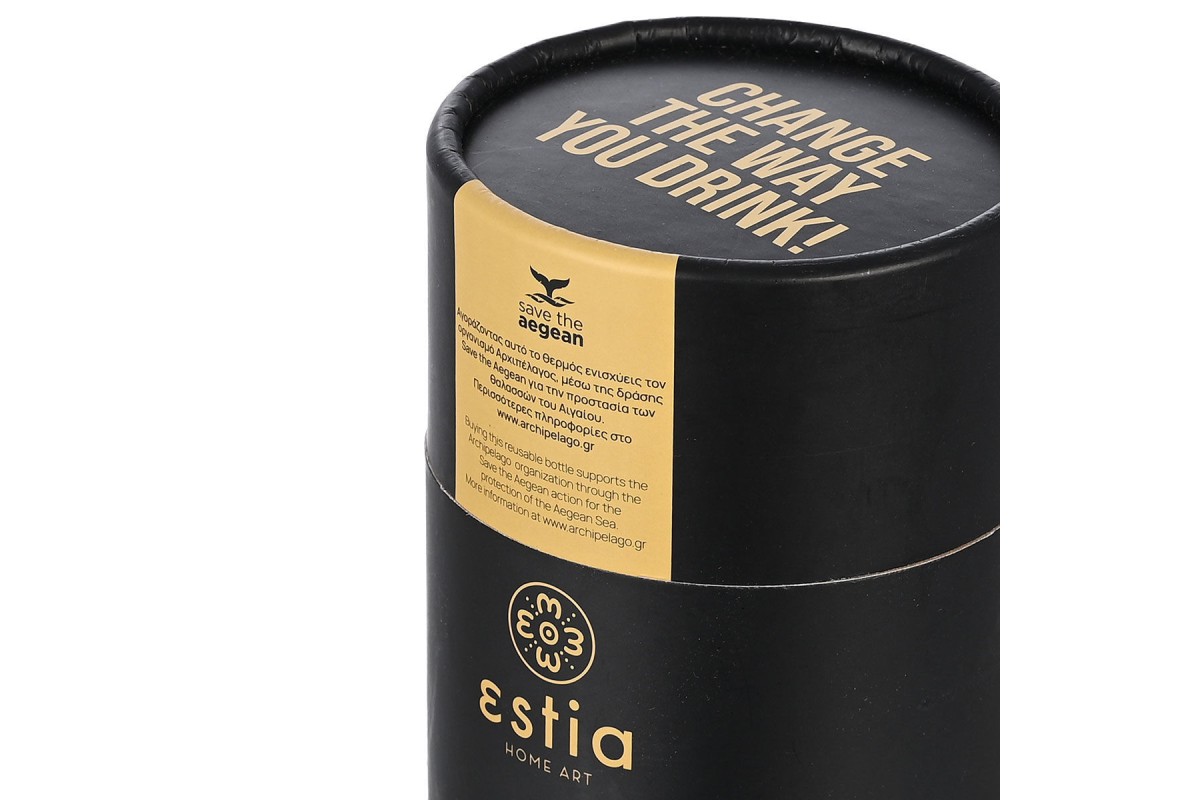 ESTIA ΘΕΡΜΟΣ TRAVEL CHUG SAVE THE AEGEAN 500ml MIDNIGHT BLACK