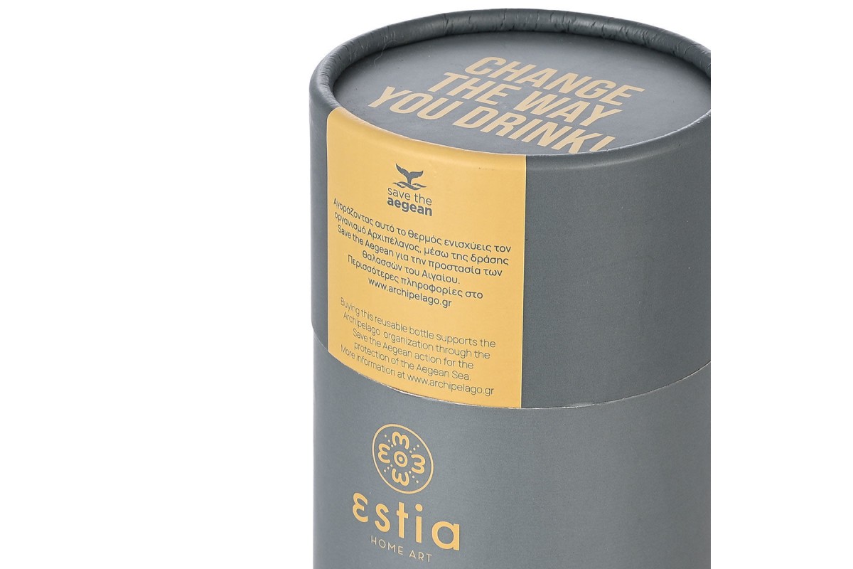 ESTIA ΘΕΡΜΟΣ TRAVEL CHUG SAVE THE AEGEAN 750ml FJORD GREY