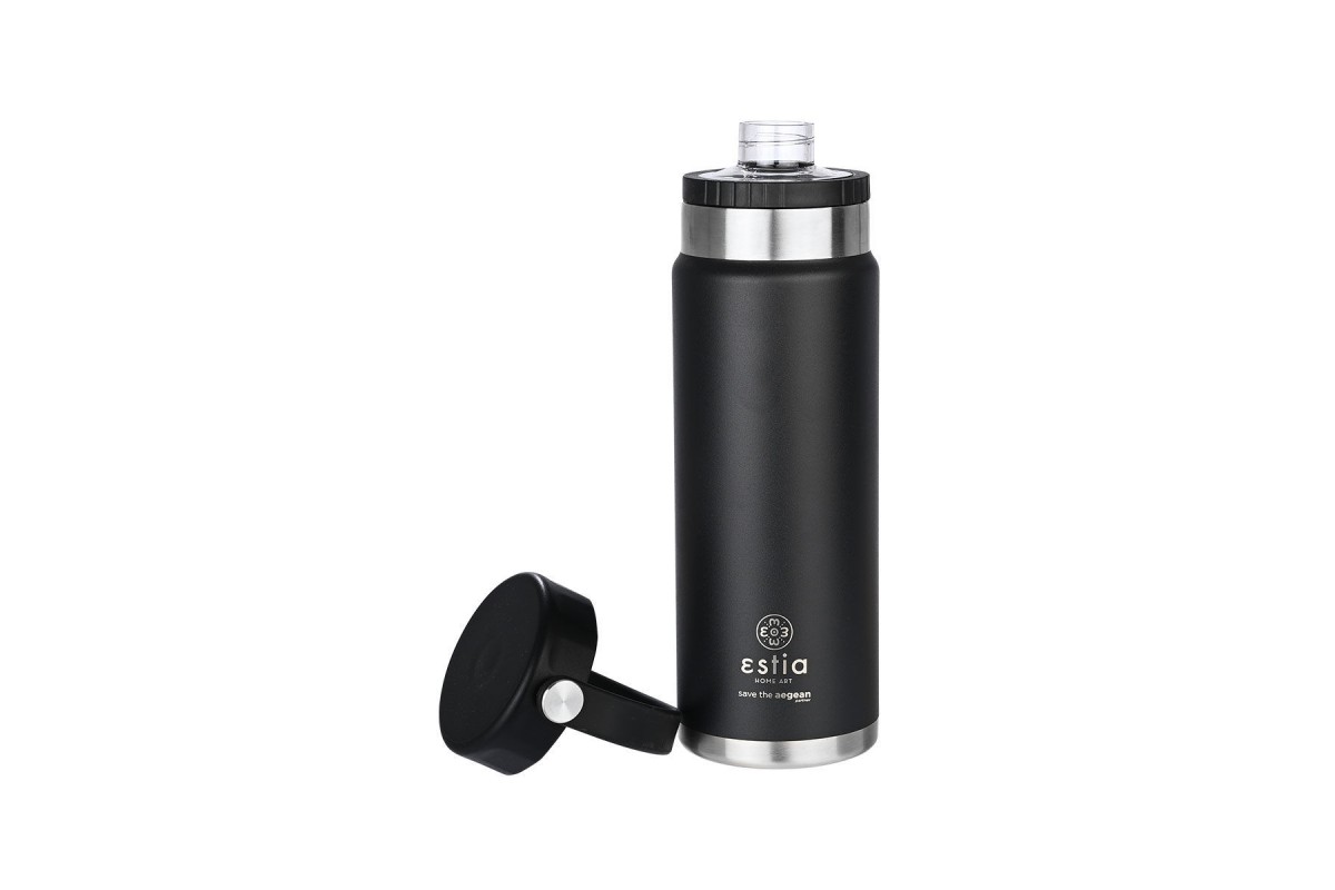 ESTIA ΘΕΡΜΟΣ TRAVEL CHUG SAVE THE AEGEAN 750ml MIDNIGHT BLACK