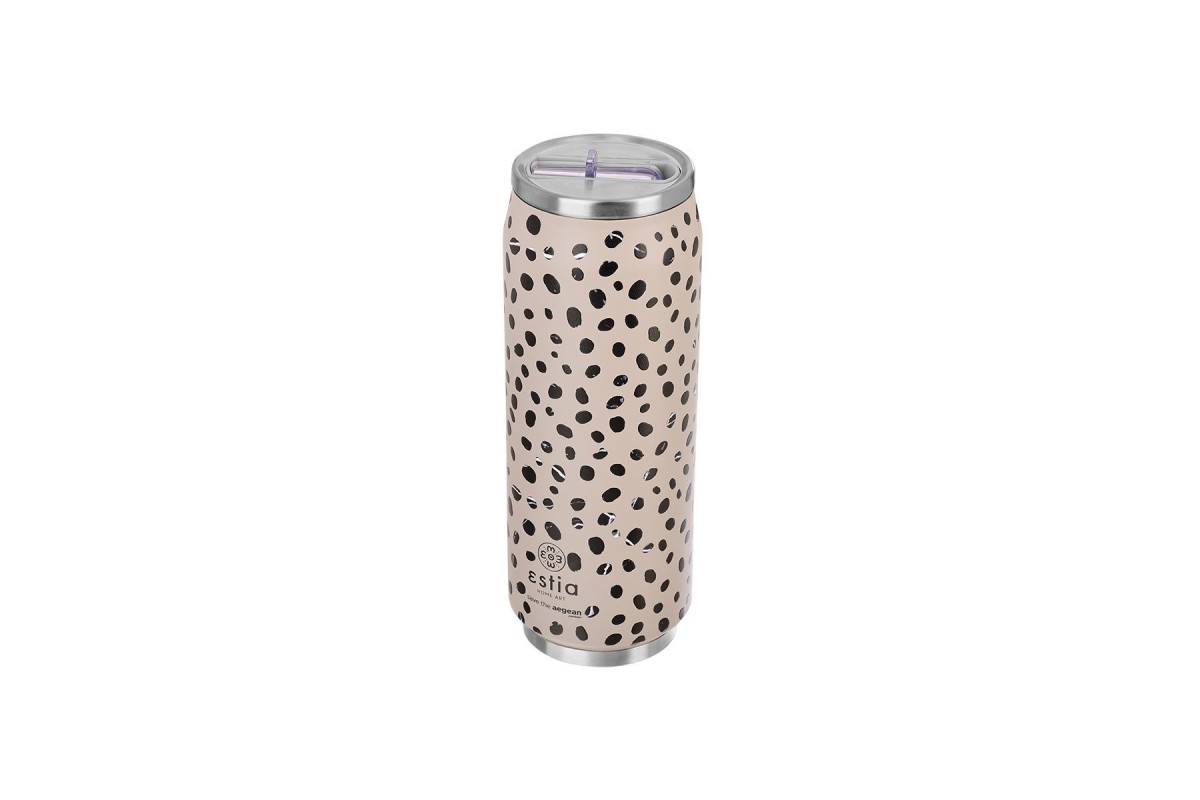 ESTIA ΘΕΡΜΟΣ TRAVEL CUP SAVE THE AEGEAN 500ml LEOPARD TAUPE