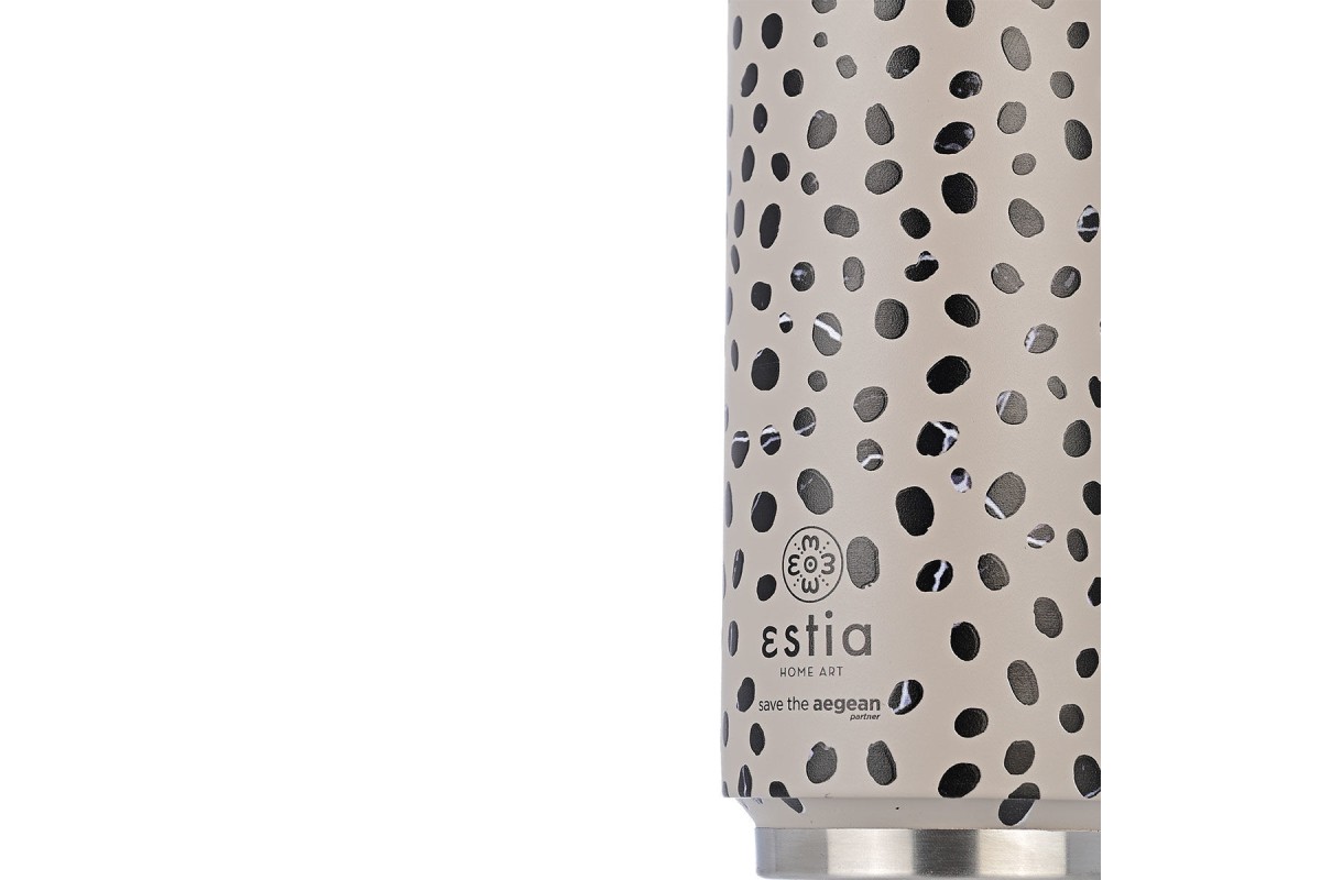 ESTIA ΘΕΡΜΟΣ TRAVEL CUP SAVE THE AEGEAN 500ml LEOPARD TAUPE