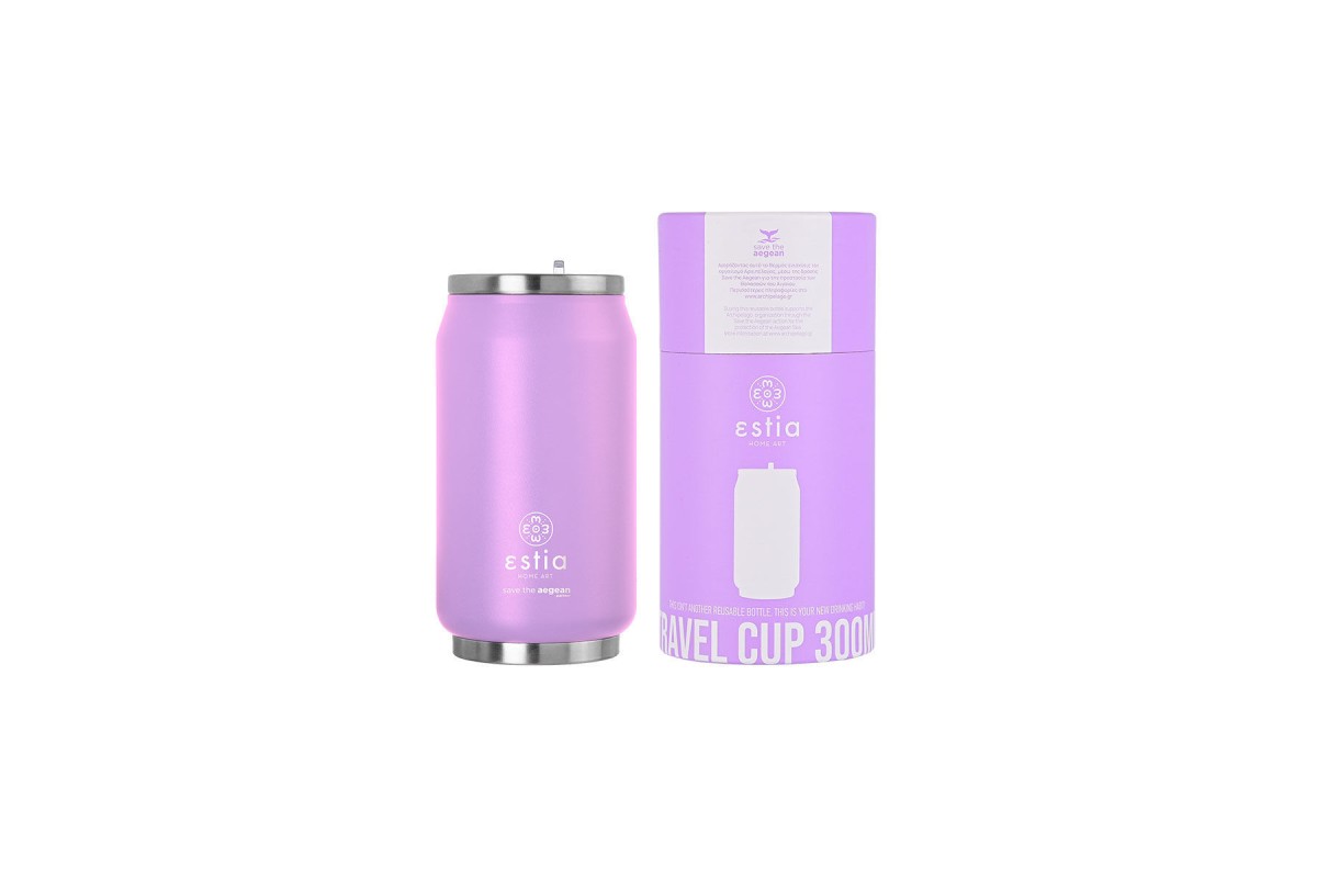 ESTIA ΘΕΡΜΟΣ TRAVEL CUP SAVE THE AEGEAN 300ml LAVENDER PURPLE