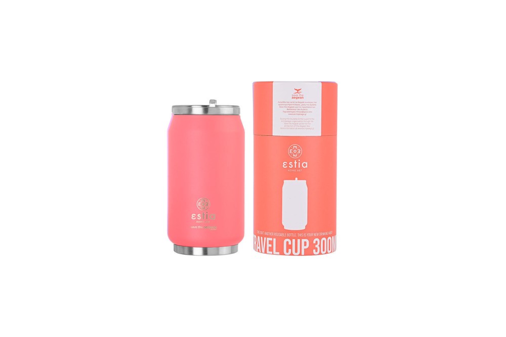 ESTIA ΘΕΡΜΟΣ TRAVEL CUP SAVE THE AEGEAN 300ml FUSION CORAL