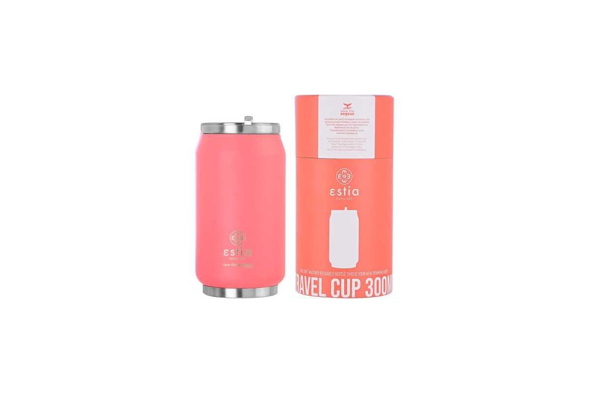 ESTIA ΘΕΡΜΟΣ TRAVEL CUP SAVE THE AEGEAN 300ml FUSION CORAL