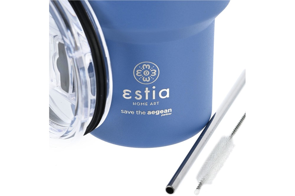 ESTIA ΘΕΡΜΟΣ MUG LITE SAVE THE AEGEAN 400ml DENIM BLUE
