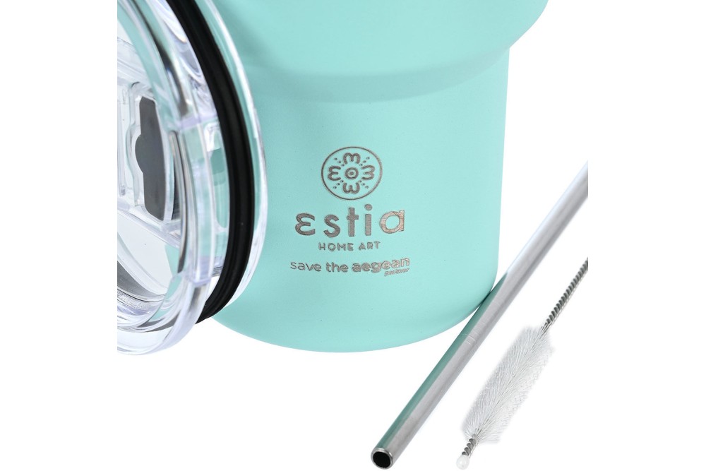 ESTIA ΘΕΡΜΟΣ MUG LITE SAVE THE AEGEAN 400ml BERMUDA GREEN