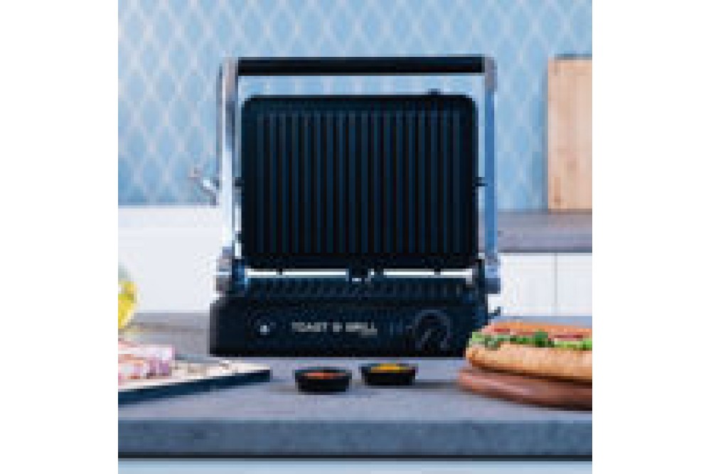 ESTIA ΣΑΝΤΟΥΙΤΣΙΕΡΑ ΓΚΡΙΛΙΕΡΑ TOAST & GRILL 4 ΘΕΣΕΩΝ 2000w ΜΕ ΑΠΟΣΠΩΜΕΝΕΣ ΠΛΑΚΕΣ & ΘΕΡΜΟΣΤΑΤΗ